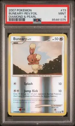 Pokemon Cards: Diamond and Pearl Reverse Holo: Buneary 73/130 PSA 9 - Image 1