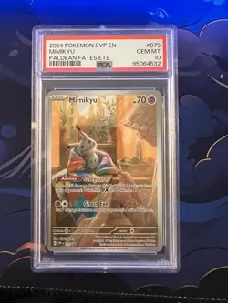 Pokemon TCG Mimikyu SV 075 Paldean Fates Promo ETB PSA 10 Gem Mint Slab 2024 ENG - Image 1