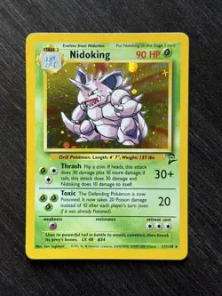 Nidoking 11/130 Holo Rare - Pokemon TCG Base Set 2 WOTC - Near Mint #36 - Image 1