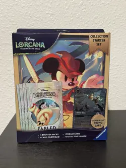 Disney Lorcana Fabled Collection Starter Set Lot of 7 Tinker Bell Promo Sealed - Image 1