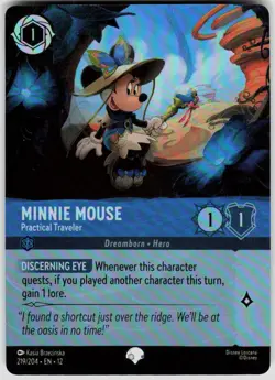 Minnie Mouse Practical Traveler Epic Foil 219/204 Wilds Unknown Disney Lorcana - Image 1
