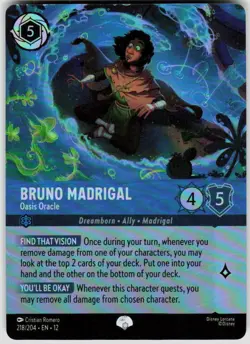 Bruno Madrigal Oasis Oracle Epic Foil 218/204 Wilds Unknown Disney Lorcana - Image 1