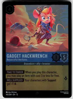 Gadget Hackwrench Resourceful Mechanic Foil 145/204 Wilds Unknown Disney Lorcana - Image 1