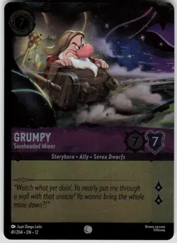 Grumpy Soreheaded Miner Foil Foil 41/204 Wilds Unknown Disney Lorcana - Image 1
