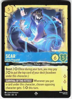 Scar Eerily Prepared 153/204 Whispers in the Well Disney Lorcana - Image 1