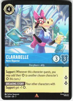 Clarabelle News Reporter 153/204 Archazia's Island Disney Lorcana - Image 1