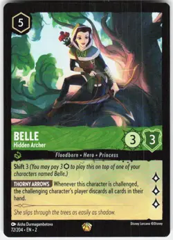 Belle Hidden Archer 72/204 Rise of the Floodborn Disney Lorcana - Image 1