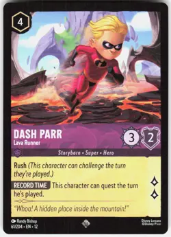 Dash Parr Lava Runner 61/204 Wilds Unknown Disney Lorcana - Image 1