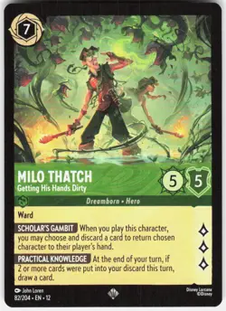 Milo Thatch Getting His Hands Dirty 82/204 Wilds Unknown Disney Lorcana - Image 1