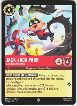 Jack Jack Parr Incredible Potential 121/204 Wilds Unknown Disney Lorcana - Image 1