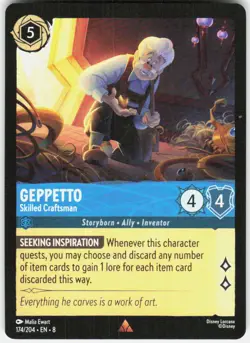 Geppetto Skilled Craftsman 174/204 Reign of Jafar Disney Lorcana - Image 1