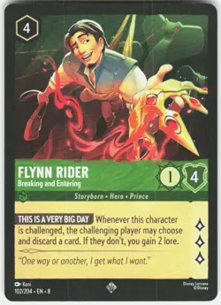 Flynn Rider Breaking and Entering 102/204 Reign of Jafar Disney Lorcana - Image 1