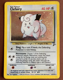 Pokemon TCG - Clefairy 6/130 - Base Set 2 - 1999 Holo Englisch - Image 1