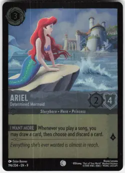 Ariel Determined Mermaid Foil 196/204 Fabled Disney Lorcana - Image 1
