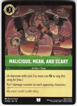 Malicious Mean and Scary 97/204 Whispers in the Well Disney Lorcana - Image 1