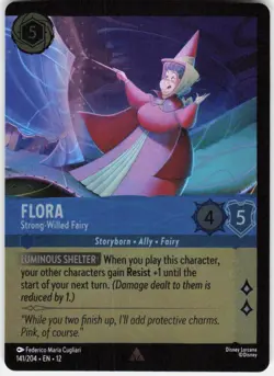 Flora Strong Willed Fairy Foil 141/204 Wilds Unknown Disney Lorcana - Image 1