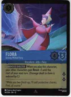 Flora Strong Willed Fairy Foil 141/204 Wilds Unknown Disney Lorcana - Image 1