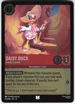 Daisy Duck Trendy Traveler Foil 115/204 Wilds Unknown Disney Lorcana - Image 1