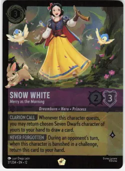 Snow White Merry as the Morning Foil 37/204 Wilds Unknown Disney Lorcana - Image 1