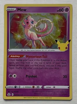 Pokemon Celebrations Mew 011/025 Holo 25th Anniversary LP - Image 1