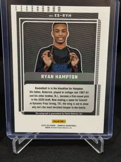 2025/26 Panini Donruss RYAN HAMPTON ELITE SIGNATURES AUTO OPTIC SILVER FOIL #/75 - Image 2