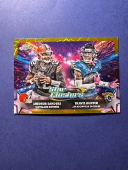 2025 Topps Cosmic Chrome- Star Clusters- Sanders and Hunter #SC-2 Gold /50 - Image 1