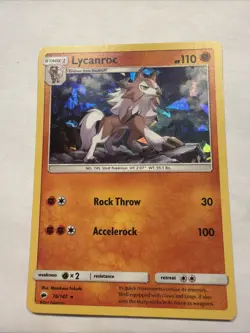 Lycanroc (Cracked Ice) 76/147 SM - Burning Shadows Holo Rare Pokemon Card VLP - Image 1