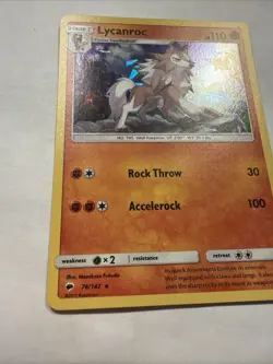 Lycanroc (Cracked Ice) 76/147 SM - Burning Shadows Holo Rare Pokemon Card VLP - Image 5