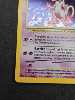 Pokemon TCG Mewtwo Base Set 2 Holo Rare Card 10/130 LP SWIRL - Image 4