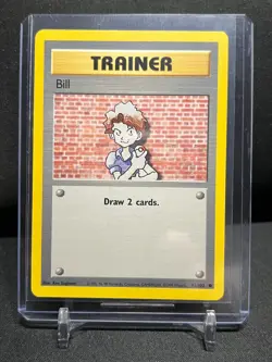 Bill Trainer 91/102 Common Pokemon 1999 Unlimited Base Set LP - Image 1