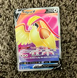Pidgeot V 188/196 Ultra Rare Holo 210 HP English Pokemon TCG Card - Image 1