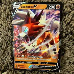 Lycanroc V 091/203 Evolving Skies Holo 200 HP English Pokemon TCG Card - Image 1