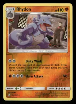 Rhydon 94/214 NM Uncommon Reverse Holo Unbroken Bonds 2019 Pokemon TCG - Image 1
