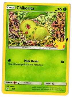 Pokemon TCG Chikorita 2/25 Promo McDonald's 25th Anniversary Promos NM - Image 1