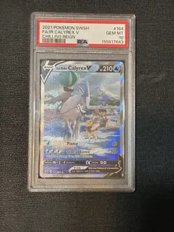 2021 POKEMON SWORD & SHIELD CHILLING REIGN #164 FA/IR CALYREX V PSA 10 GEM MT - Image 1
