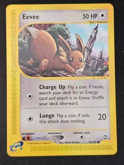 Pokemon TCG Eevee 75 Aquapolis Mint Near Mint (non-holo) - Image 1