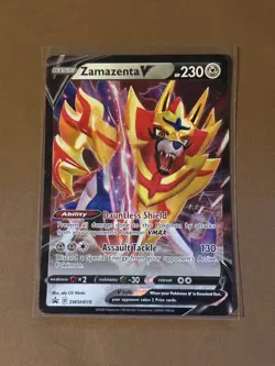 🔥 ZAMAZENTA V SWORD SHIELD BLACK STAR PROMO HOLO - POKEMON TCG 2020 # SWSH019 - Image 1