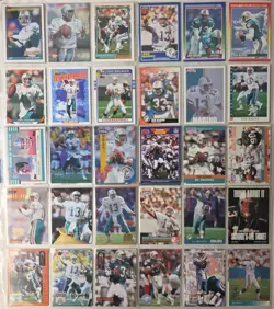 Dan Marino Trading Cards Lot Of 70 In Binder Pages 1980s-1990s UD Topps Fleer - Image 1