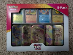 Pokemon TCG 151 Mini Tin Bundle Costco Exclusive – 5 Tins – Factory Sealed. - Image 1