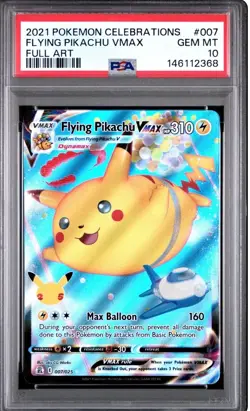 2021 POKEMON CELEBRATIONS 25TH ANNIVERSARY FLYING PIKACHU VMAX 007/025 PSA 10 - Image 1