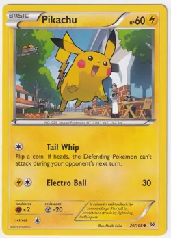 Pikachu XY - Roaring Skies 20/108 Common NM Pokemon - Image 1