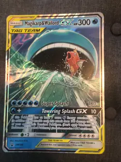 Pokemon TCG Magikarp & Wailord GX SM166 Jumbo Tag team promo Holo Card NM - Image 1