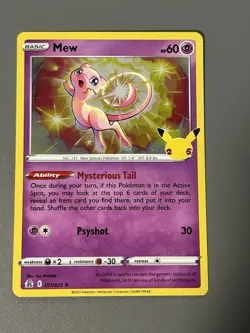 Pokemon TCG Mew 11/25 Holo Rare Celebrations 25th Anniversary NM - Image 1