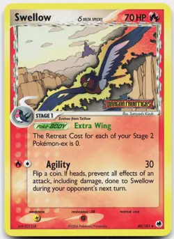 Swellow 40/101 Uncommon Dragon Frontiers Pokemon Reverse Holo Near Mint - Image 1