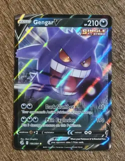 Pokemon Gengar V 156/264 Fusion Strike Holo Rare LP - Image 1