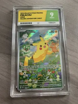 2024 POKEMON SVP EN-SV BLACK STAR PROMO PALDEA ADVENTURE PIKACHU ACE 9 MINT CARD - Image 1