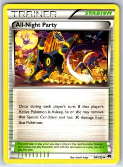 All-Night Party 96/122 Uncommon BREAKpoint Pokemon NM Ariga - Image 1