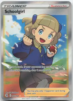 Schoolgirl 262/264 SWSH08: Fusion Strike Pokemon Card NM - Image 1