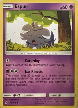 Espurr Common Unbroken Bonds 79/214 Pokemon Near Mint - Image 1