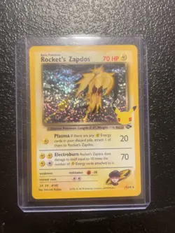 ROCKETS ZAPDOS 15/132 25TH CELEBRATIONS POKEMON (HOLO RARE, NM) - Image 1